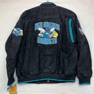 Vintage New Orleans Hornets Varsity Jacket‎ Men XL Suede G-III Charlotte Jordan